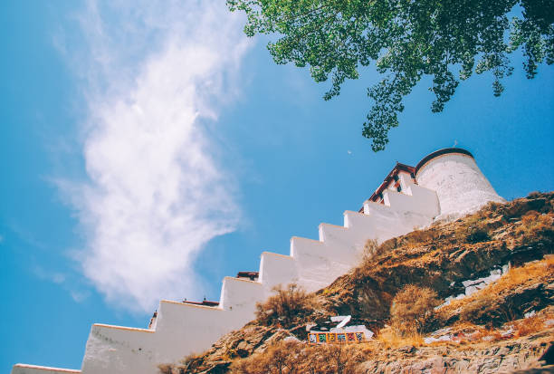 The Potala Palace in Lhasa, Tibet. The current building was built under the 5th Dalai Lama, starting in 1645. The palace was the main residence of the Dalai Lamas until 1959. It is now a state museum of China and the main tourism attraction in Lhasa and it is stated as an UNESCO world heritage site.