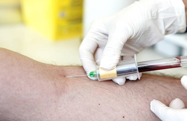 istock A blood test is a laboratory analysis performed on a blood sample that is usually extracted from a vein in the arm using a hypodermic needle, or via fingerprick. Modern hospital hematology laboratory. 1213644781