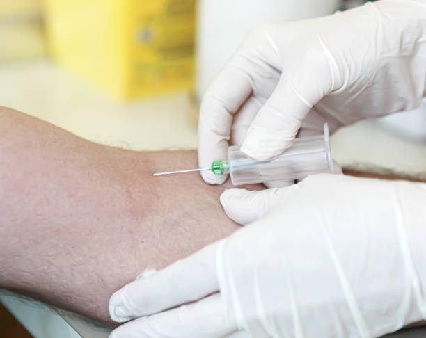 istock A blood test is a laboratory analysis performed on a blood sample that is usually extracted from a vein in the arm using a hypodermic needle, or via fingerprick. Modern hospital hematology laboratory. 1213644783