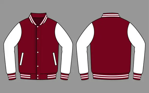 Vector illustration of Jacket Design Vector With Crimson/White Colors