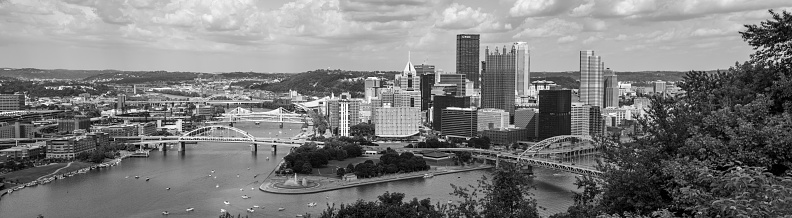 Pittsburgh, Pennsylvania - August 4, 2019: The cityscape and scenery of Pittsburgh, Pennsylvania on August 4, 2019.