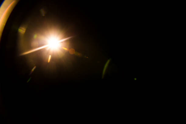 istock Abstract Natural Sun flare on the black 1213647717