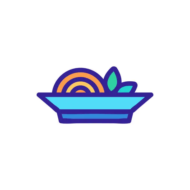 Vector illustration of Delicious pasta icon vector. Isolated contour symbol illustration