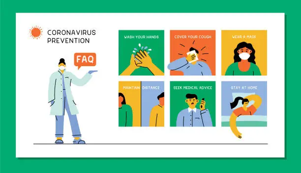 Vector illustration of Coronavirus prevention