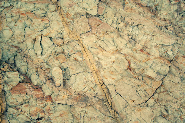 istock Rough clay rock and dirt under ground texture, Earth brown dry mud pattern background 1213653711