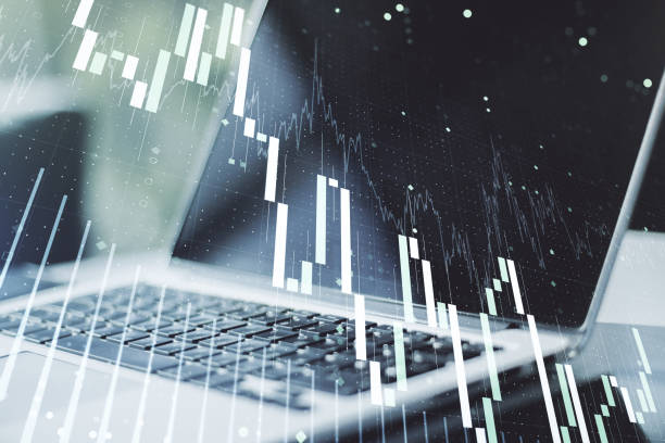istock Multi exposure of abstract financial diagram on computer background, banking and accounting concept 1213658452