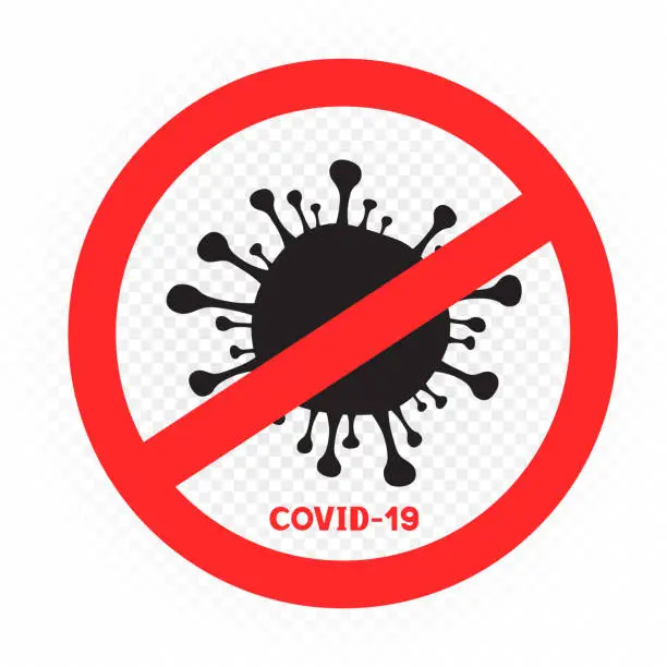 Vector illustration of coronavirus infected no entry allowed