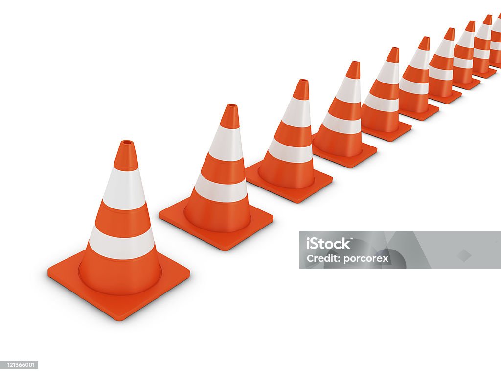 Linha de Cones de Trânsito - Royalty-free Computação Gráfica Foto de stock