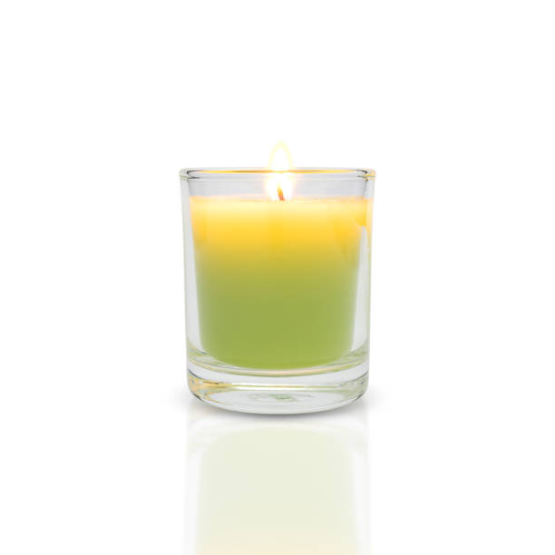 istock Green Candles isolated on white background. with clipping paths. 1213662267