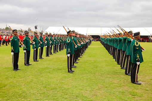 Ermelo, South Africa - September 24 2011: South African Defense Force soldiers on parade