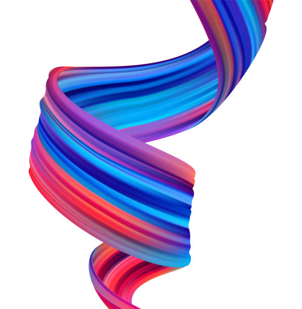 istock Modern colorful flow poster background. Abstract wavy twisted liquid shape. Paint brush stroke element. 1213663650
