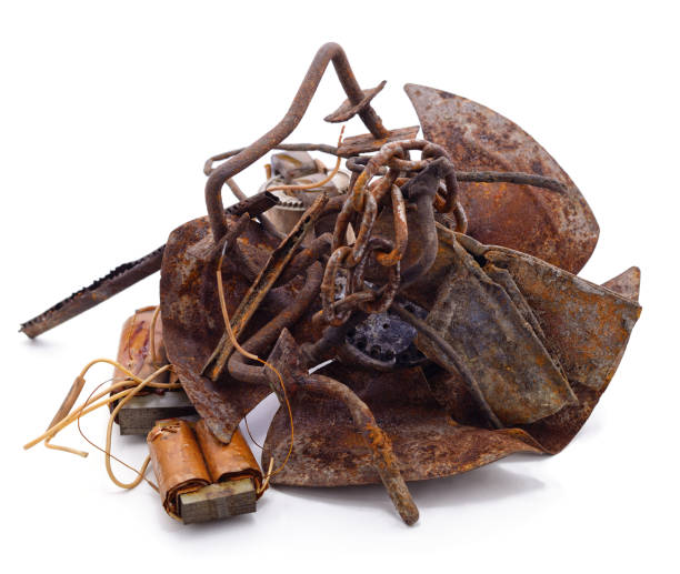 istock Old propeller with pile of scrap metal. 1213664436