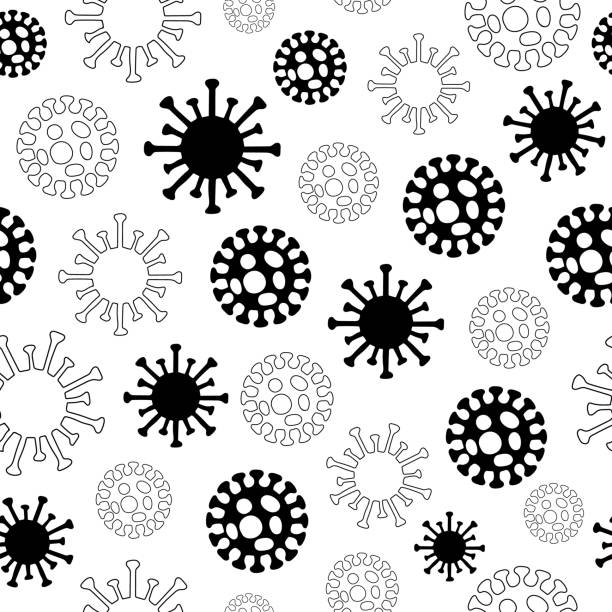 wzór infekcji wirusowej - bacteriological stock illustrations