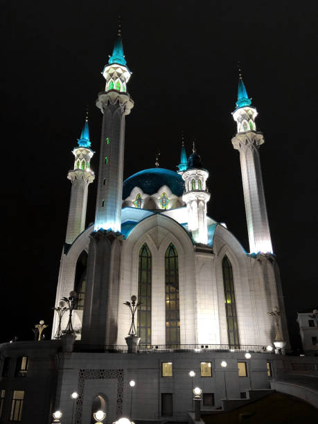 istock The Kul Sharif mosque in Kazan Kremlin at night 1213668371