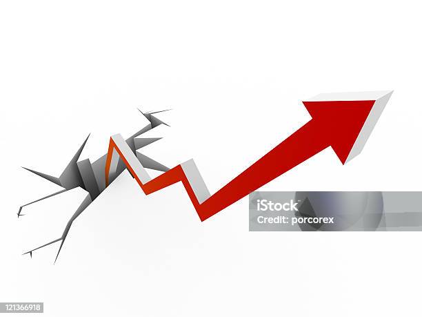 Wykres Wzrost Strzałkę - zdjęcia stockowe i więcej obrazów Białe tło - Białe tło, Czerwony, Diagram