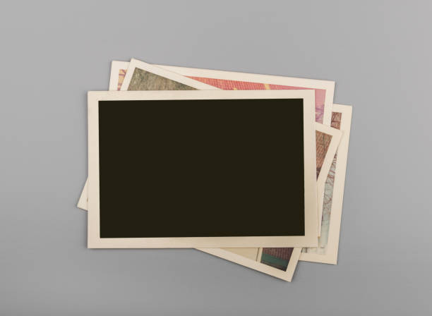 istock Stack of Blank vintage photos 1213671293