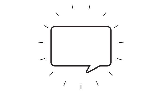 Modern Speech Bubble Line Icon Animation on white background