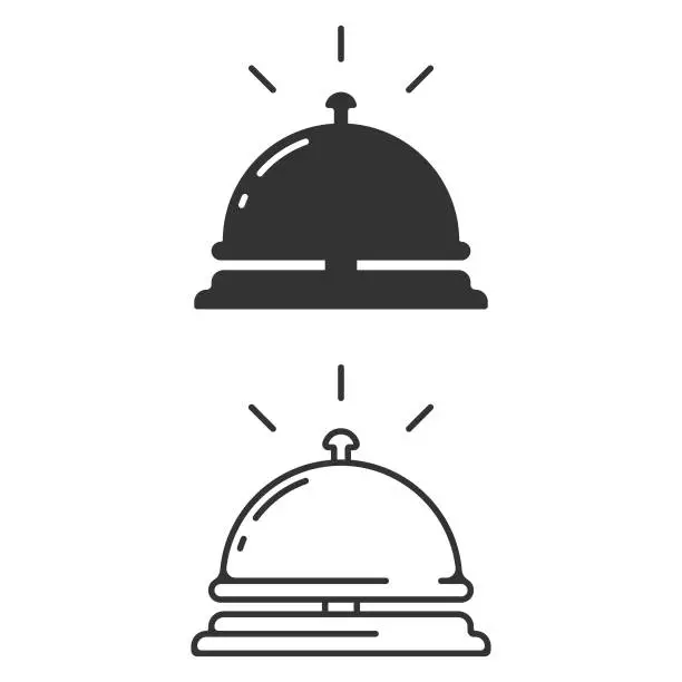 Vector illustration of Hotel Bell Icon. Reception Bell Vector Design on White Background.