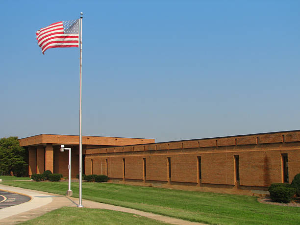 istock American Flag and School 121367353