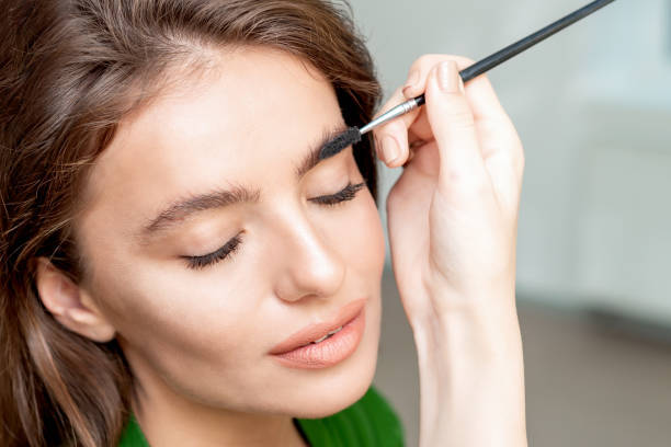 istock Eyebrows makeup of woman. 1213677089