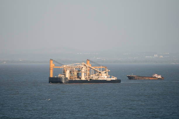 Oil rig drilling platform in Goa,India