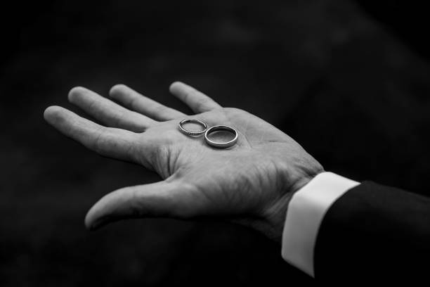istock Wedding Rings in His Palm 1213681181