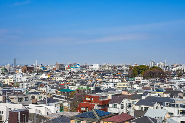 skyline en el barrio de setagaya - distrito de setagaya fotografías e imágenes de stock