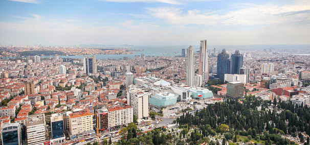 View from a high viewpoint of Istanbul Turkey.