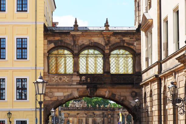 istock Covered passage between buildings, gallery in Dresden, Germany.  Historic center, Saxony 1213683963