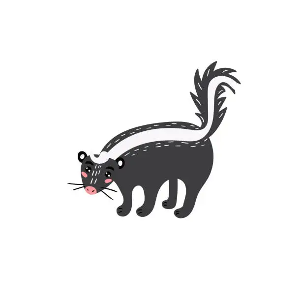 Vector illustration of Cute skunk