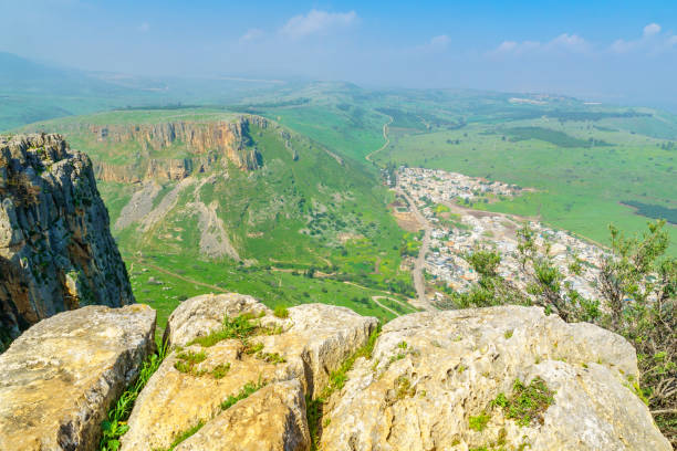 istock Mount Arbel, Mount Nitay and Wadi Hamam village 1213686553