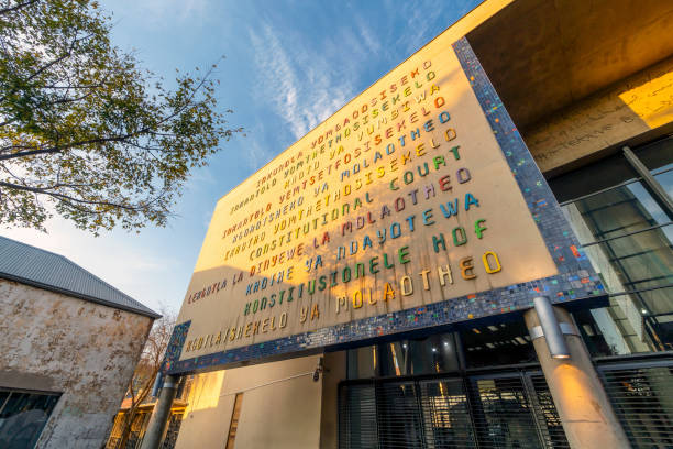 Facade of Constitutional Court of South Africa Johannesburg, South Africa - May 26, 2019: Facade of Constitutional Court of South Africa pretoria prison stock pictures, royalty-free photos & images