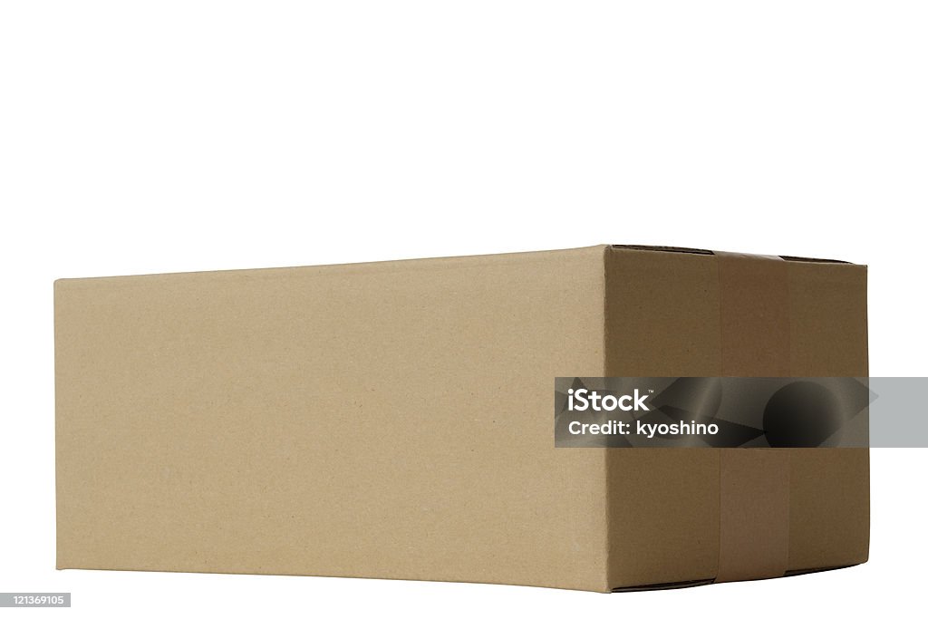 Blanco aislado fotografía de la caja de cartón sobre fondo blanco - Foto de stock de Caja libre de derechos