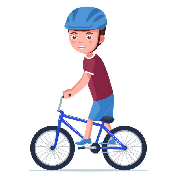 ilustraciones, imágenes clip art, dibujos animados e iconos de stock de chico vector montando en bicicleta bmx - bmx cycling sport teenagers only teenager