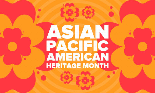 Asian Pacific American Heritage Month. Celebrated in May. It celebrates the culture, traditions and history of Asian Americans and Pacific Islanders in the United States. Poster, card, banner. Vector Asian Pacific American Heritage Month. Celebrated in May. It celebrates the culture, traditions and history of Asian Americans and Pacific Islanders in the United States. Poster, card, banner. Vector social history illustrations stock illustrations