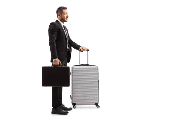 istock Businessman with a suitcase 1213694786