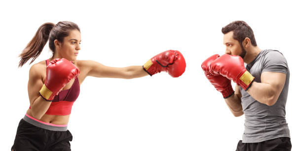 istock Man and woman boxing 1213694806