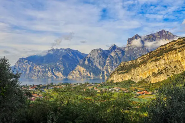 View of the Torbole at north side of Lake Garda, Italy
