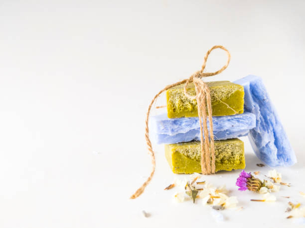 istock Homemade lavender soap bar. 1213698340