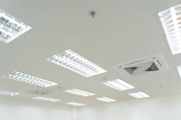 istock ceiling, lighting, air condition ceiling type, smoke detector and springer 1213701393