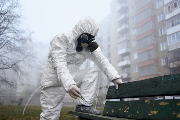 istock Ecologist taking samples for laboratory test on the street. 1213701579