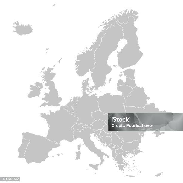 Europe Political Map Of Europe - Arte vetorial de stock e mais imagens de Europa - Locais geográficos - Europa - Locais geográficos, Mapa, Vetor