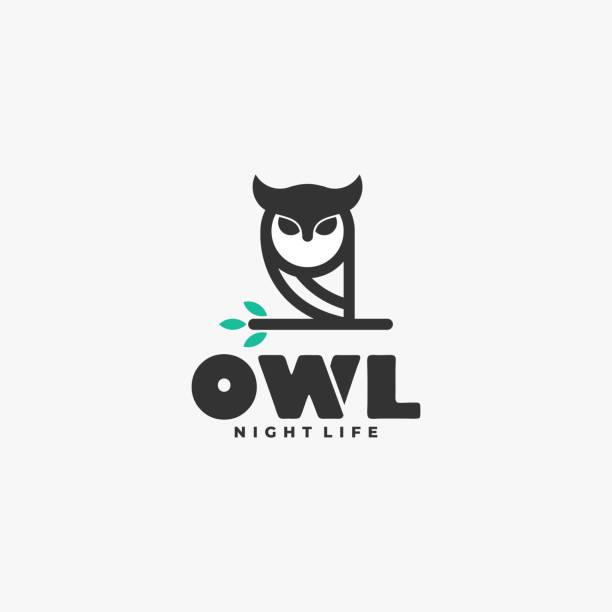 ilustraciones, imágenes clip art, dibujos animados e iconos de stock de ilustración vectorial búho línea de arte estilo. - owl