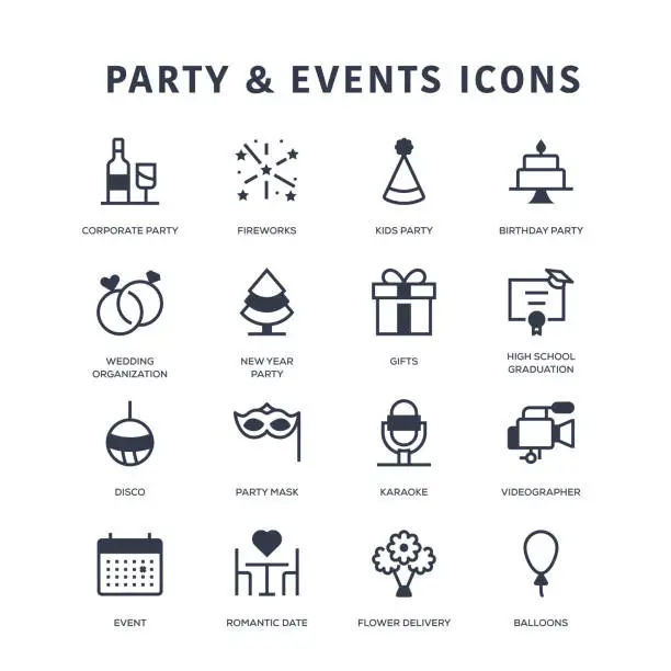 Vector illustration of Party & Event Icons