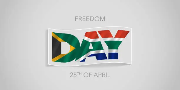 Vector illustration of South Africa happy freedom day vector banner, greeting card
