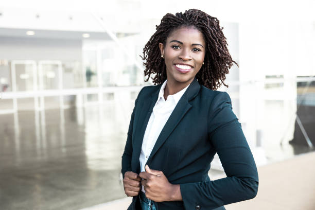 istock Happy confident professional posing near office 1213715557