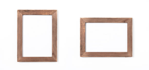 istock Wood frame or photo frame isolated on the white background. Object with clipping path 1213717194