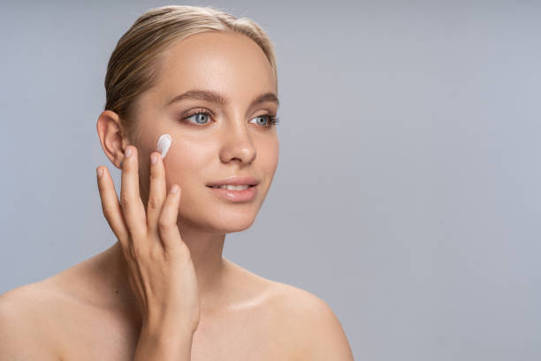 istock Portrait of delighted girl that testing cream 1213717384