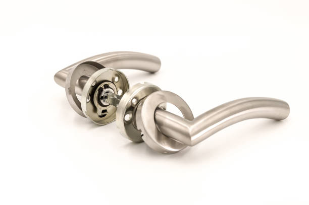 istock Non metal door handle lock mount 1213717754