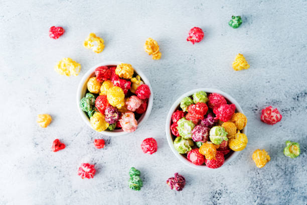 istock Multicolor caramel sweet Popcorn in a white bowl 1213717981